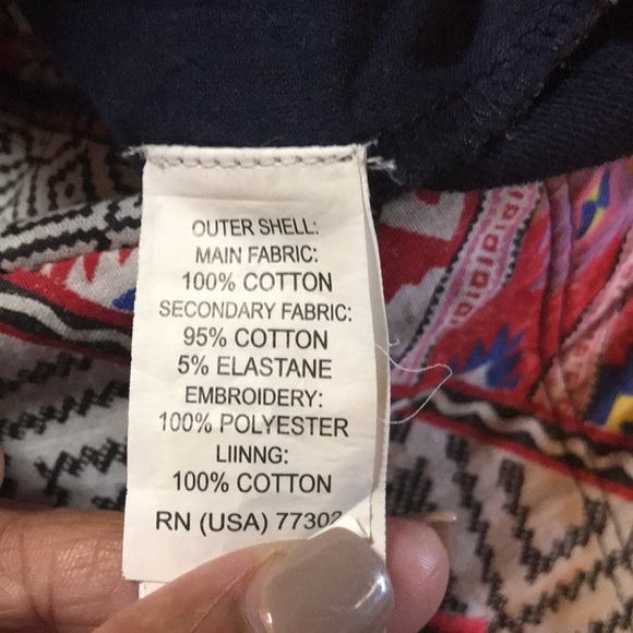 Zara Trafaluc Brand Navy/Multicolored Aztec Diamond Embroidered Mini Skirt Sz S - Picture 7 of 8